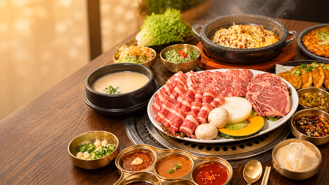 Korean barbecue grilled over open heat